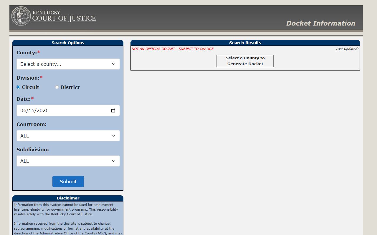 Clark County court records after arrest docket search